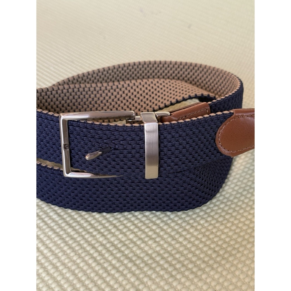 Chaps Navy Reversible Men's  Knit Belt Size 34/36 Medium Jake Classic Minimalist